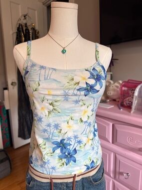 Vintage hibiscus Blue Tankini Women's